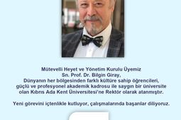 Prof. Dr. Bilgin Giray'ı Tebrik Ediyoruz