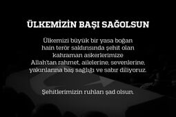 ÜLKEMİZİN BAŞI SAĞOLSUN
